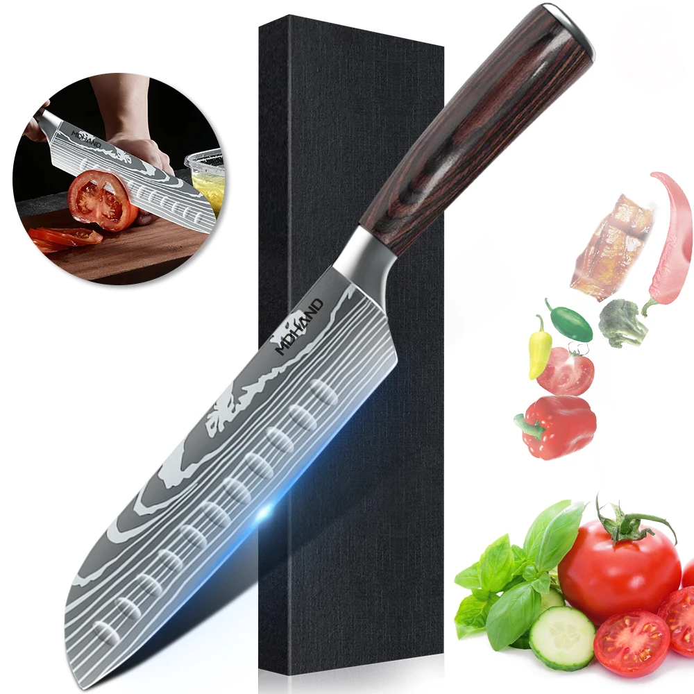 Японский кухонный нож сантоку | AliExpress