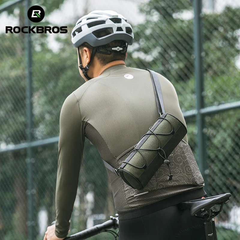 ROCKBROS Bicycle Bag Front Portable Handlebar Pannier 2L Big Capacity Multifunctional Shoulder Bag Reflectice Tube Bike
