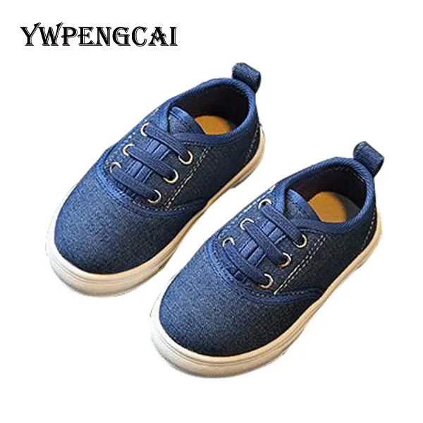 

YWPENGCAI 2018 Spring Autumn Children Shoes Size 21-30 Baby Toddler Soft Breathable Shoes Boys Girls Denim Canvas Shoes #7HG0230