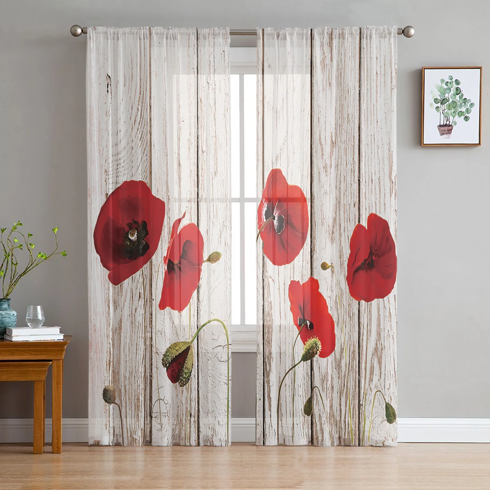 Rideau de Douche Coquelicots Fleur Rouge 180 x 180 cm Rideau