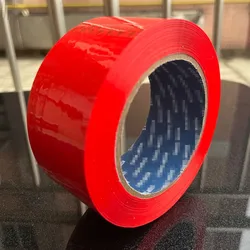Heavy - Duty Multicolor Waterproof Packaging Tape - 2x110yd Tear - Resistant Strong Adhesive - 48mm (Red)