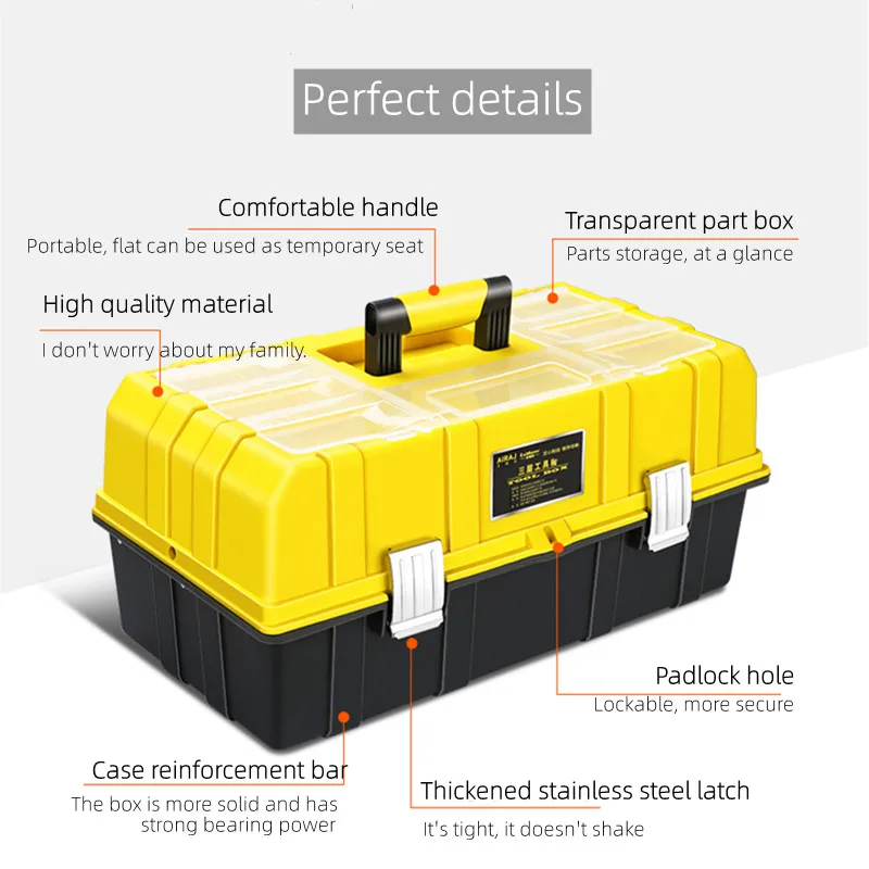 1pc 3 Size Plastic Storage Box Portable Storage Finishing Box Transparent  Plastic Boxes Large Tools Boxes With Handle Jf 0670 - Storage Boxes & Bins  - AliExpress