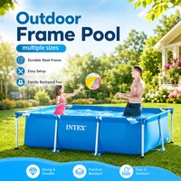 Piscine hors sol INTEX pour le plaisir en famille dans la cour, piscine à structure en acier durable pour enfants et adultes, installation facile, résistante aux perforations, piscine de jardin pour jeux aquatiques estivaux, plusieurs tailles 1