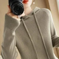 Hooded Sweater Woman Autumn Winter Long Sleeve Warm Bottoming Shirt Solid Casual Pullovers Knit Tops Korean Fashion Jumper 2025 - Image 5