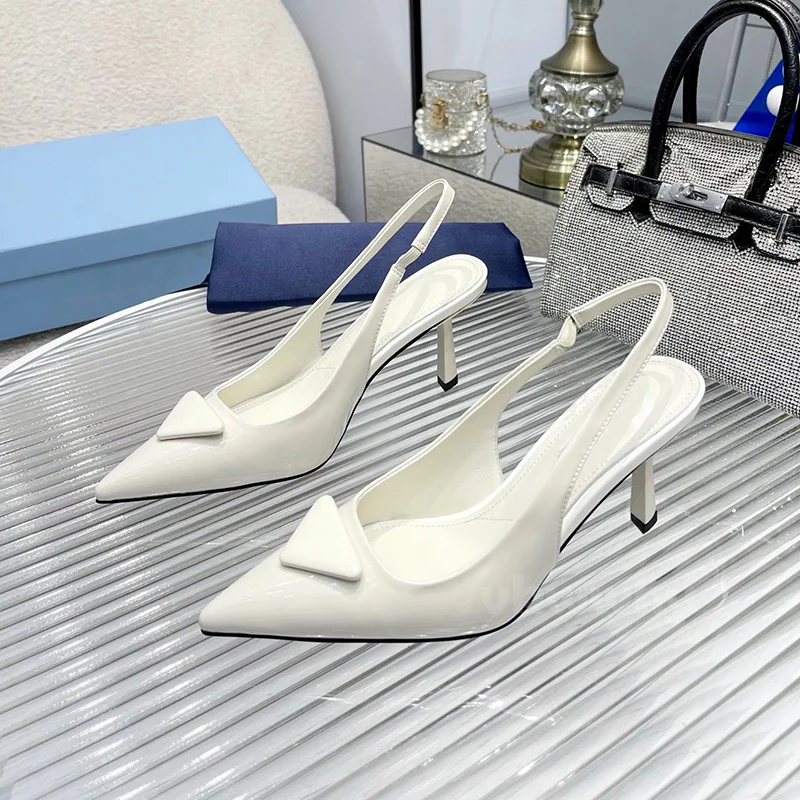 

Summer 2024 New Style Women Sandals Shallow Mouth Triangle Decoration Female Shoes Temperament Versatile High Heeled Sandals