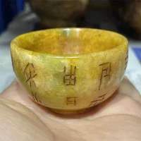 Rare old jade natural cup,Free shipping 2