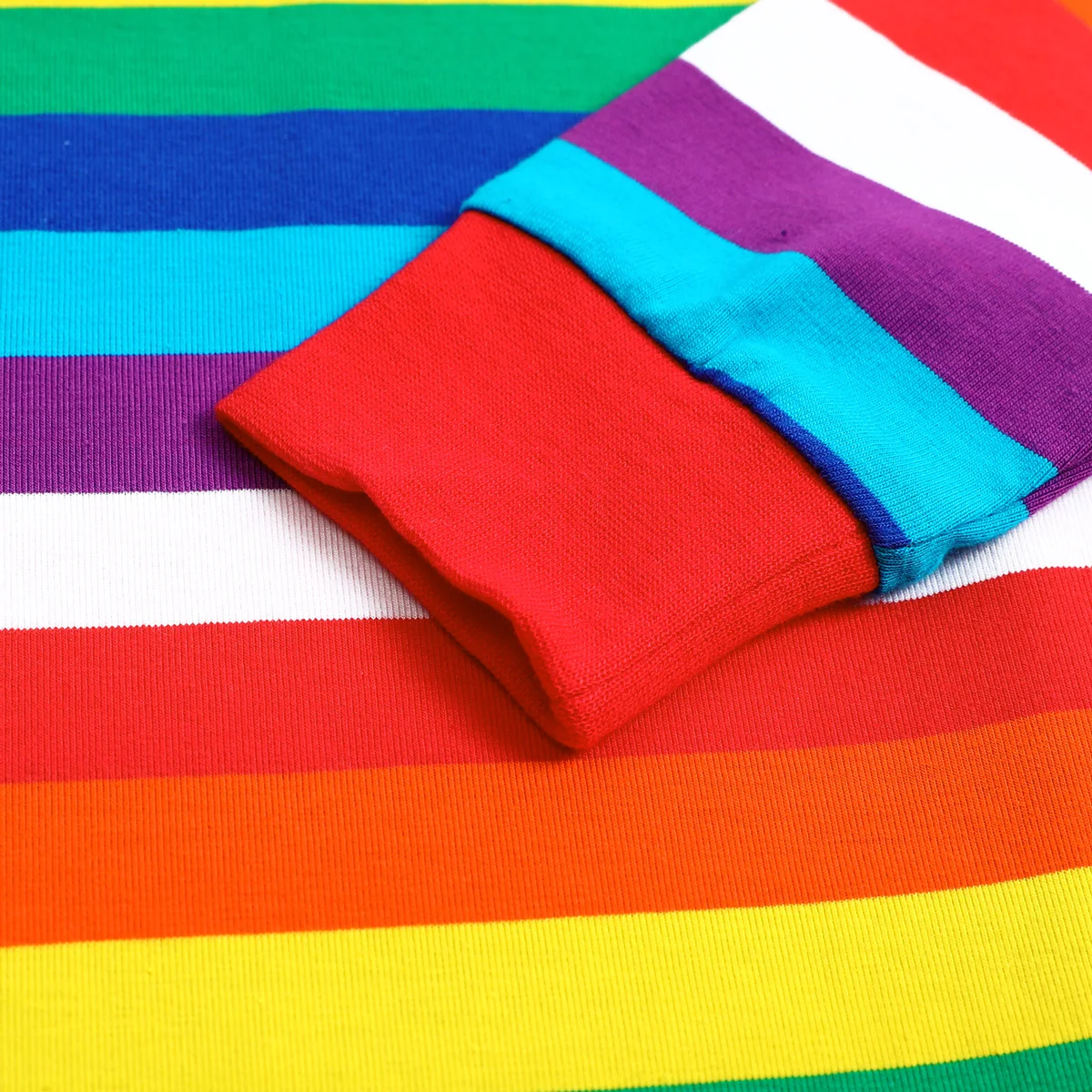 Colorful Rainbow Stripe Kids Pajamas - Boys Toddler Sleepwear Set for Halloween Carnival & Parties