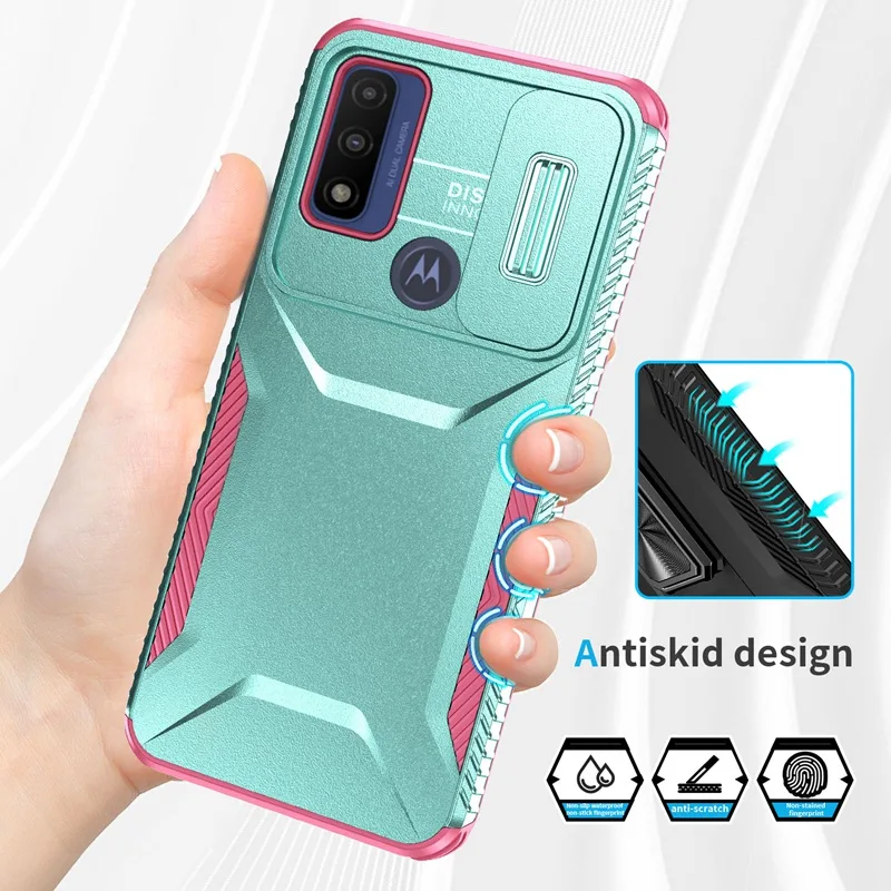 Military Grade Antiskid Phone Case with Camera Lens Slide Cover