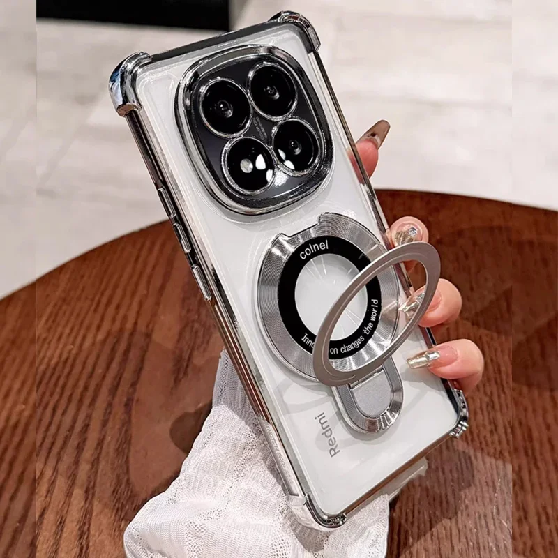 Luxury Plating Magnetic Bracket Shockproof Stand Holder Case