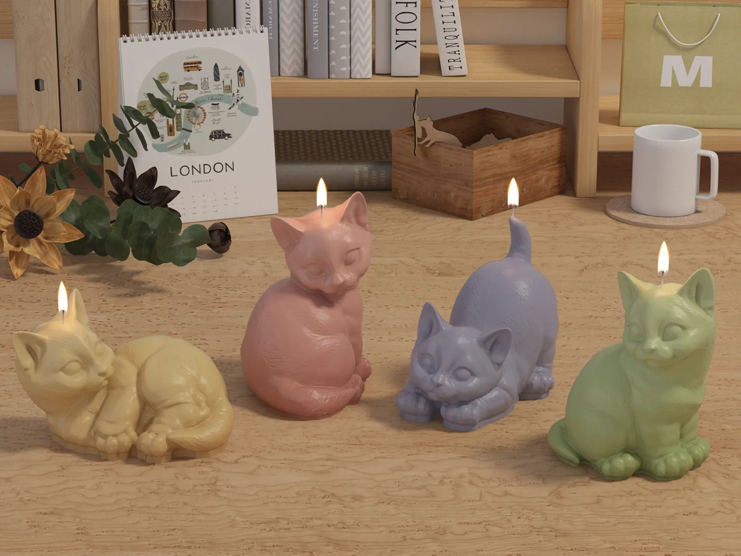 Description Picture 4 of item3D Cute Cat Scented Candle Silicone Mold,Diy Handmade Animal Soap Plaster Making Molds,Home Decor Crafts Ornaments Casting Mould