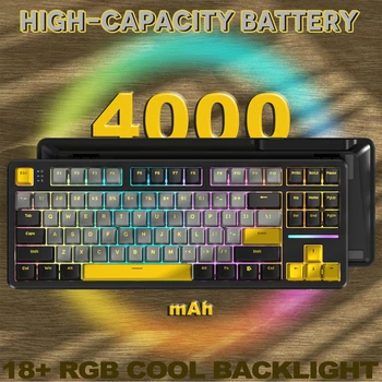 ATTACK SHARK X87 Wireless Mechanical Gaming Keyboard, Tri-Mode BT5.0/2.4GHz/USB-C Gasket Hot Swappable Custom Keyboard, Pre-lube 5