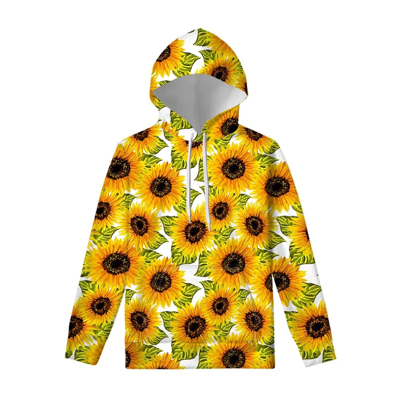 thumbnail image 1 of Sudadera con capucha con estampado floral en 3D de girasol para hombre y niño, moda Harajuku, estampado de flores y plantas, sudadera con capucha para primavera y otoño, 1 of 4