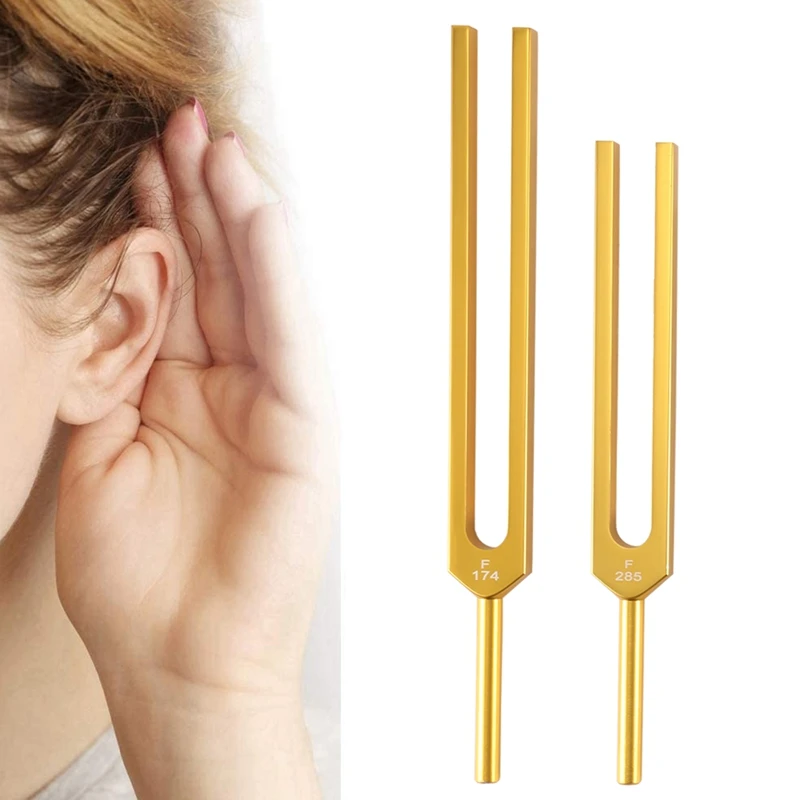 Tuning Fork Set - 9 Tuning Forks for Healing Chakra,Sound Therapy,Keep Body,Mind and Spirit in Perfect Harmony- Gold 5