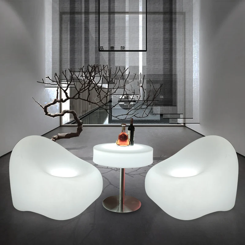 

Creative Leisure Luminous Table Single person Circular Tea Table Combination Furniture Sofa Stool Loose Table Bar Table Backrest