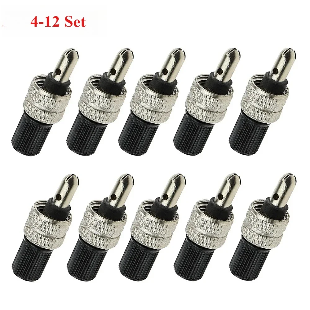 Bike Valve Core Set 4-12 Sets Bike Valve Core Set Compatible with Wood Dunlop Dutch Tires Copper & Silver Replacement Parts Bicycle Repair Tools