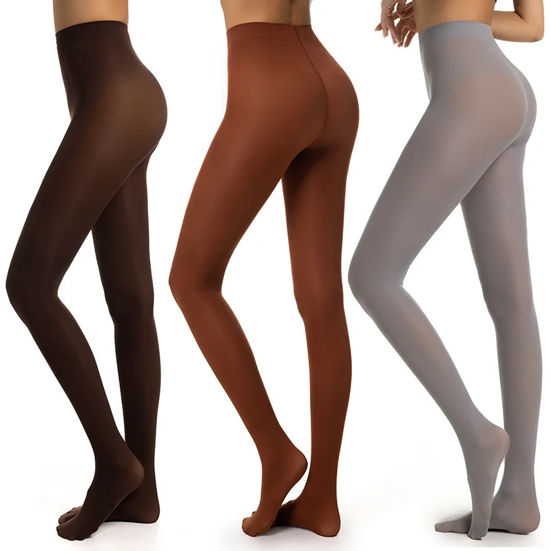 2025 45-65kg Candy Color Women Tights Plus Size Pantyhose Ammonia Knitted Dancing Socks 40d Grey Red Light Brown Black