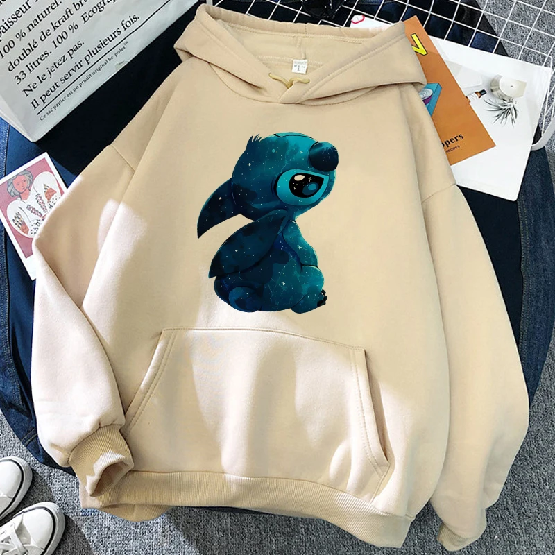 Y2k Christmas Disney Lilo Stitch Funny Cartoon Hoodies Women Harajuku Cute Stitch Anime Sweatshirt Manga Streetwear Hoody Female