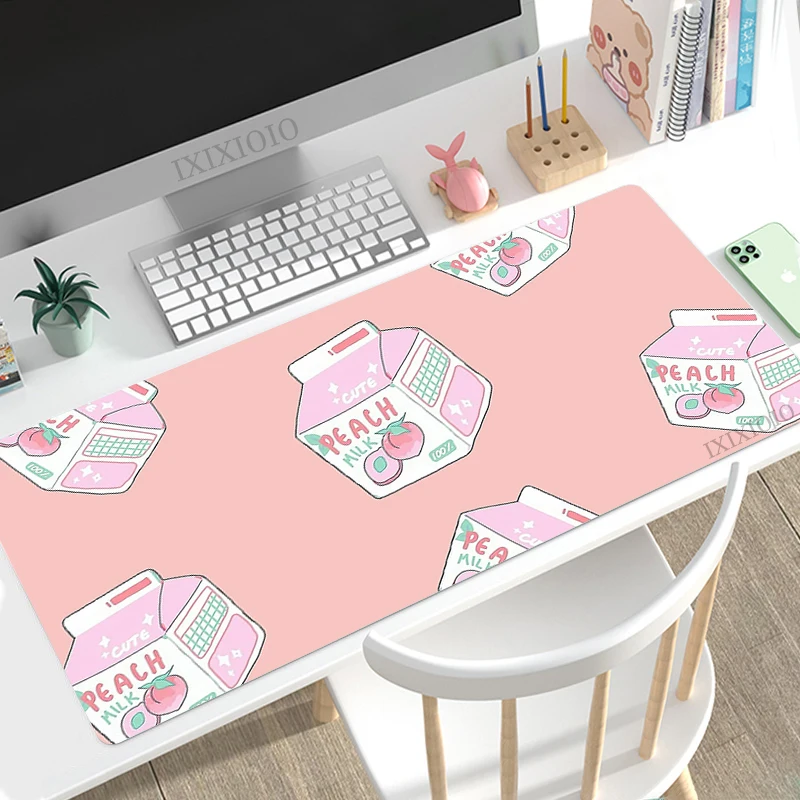 

Игровой коврик для мыши Kawaii с клубничным молоком XL, большой коврик для мыши XXL, игровой коврик, офисный мягкий ковер, Настольный коврик для мыши, коврик для мыши