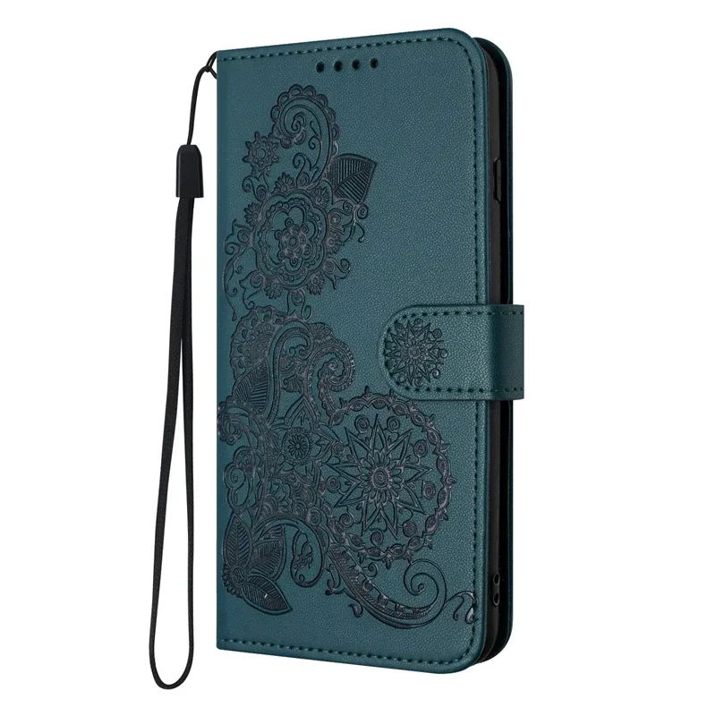 Paisley Leather Flip Stand Wallet Case