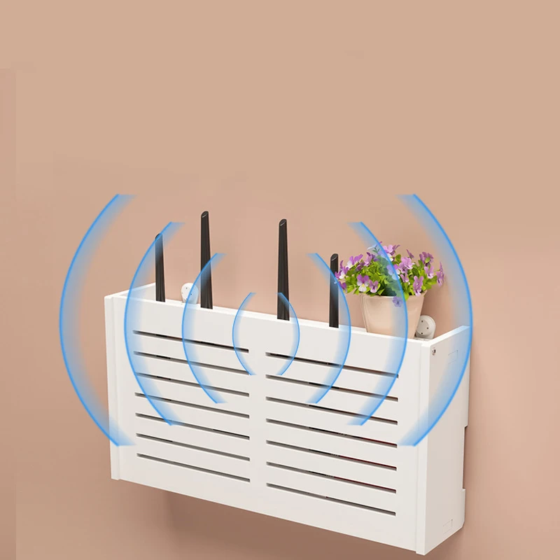 New Wireless Router Storage Living Room Socket Wifi Decoration Wall-mounted TV Set-top Box Rack Cable Power Organizer_voghion.com