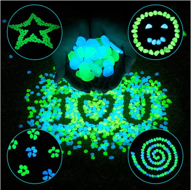 25Pcs Glow In The Dark Tuin Steentjes Glow Stones Rocks Voor Loopbruggen Tuinpad Patio Gazon Tuin yard Decor Lichtgevende Stenen
