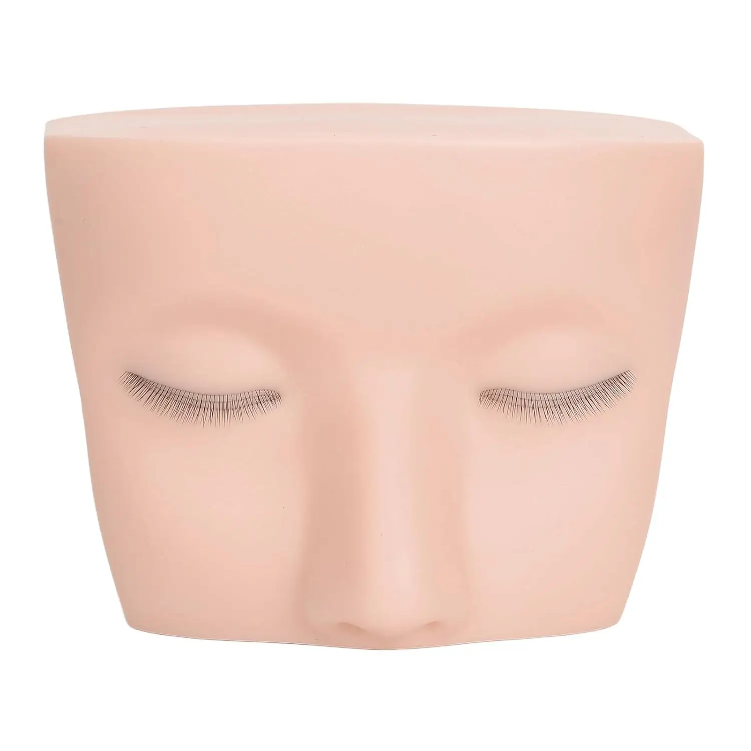 3중 속눈썹이 있는 메이크업 마네킹 헤드, 부드러운 실리콘 트레이닝 마네킹 얼굴 연습용 메이크업 속눈썹 연장