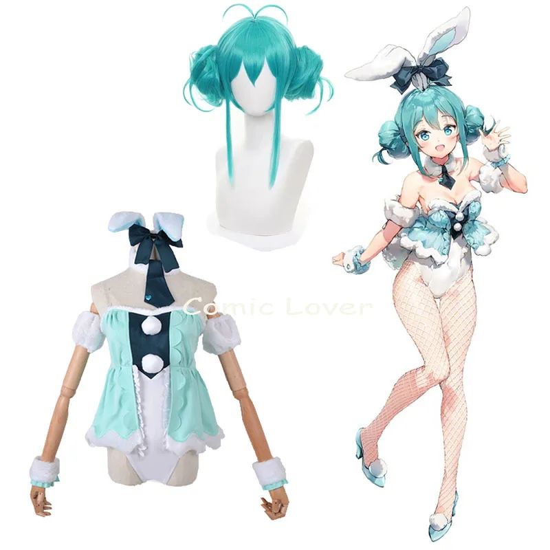 Miku костюмы Белый Кролик Косплей Одежда парик новое поступление комикс ролевые