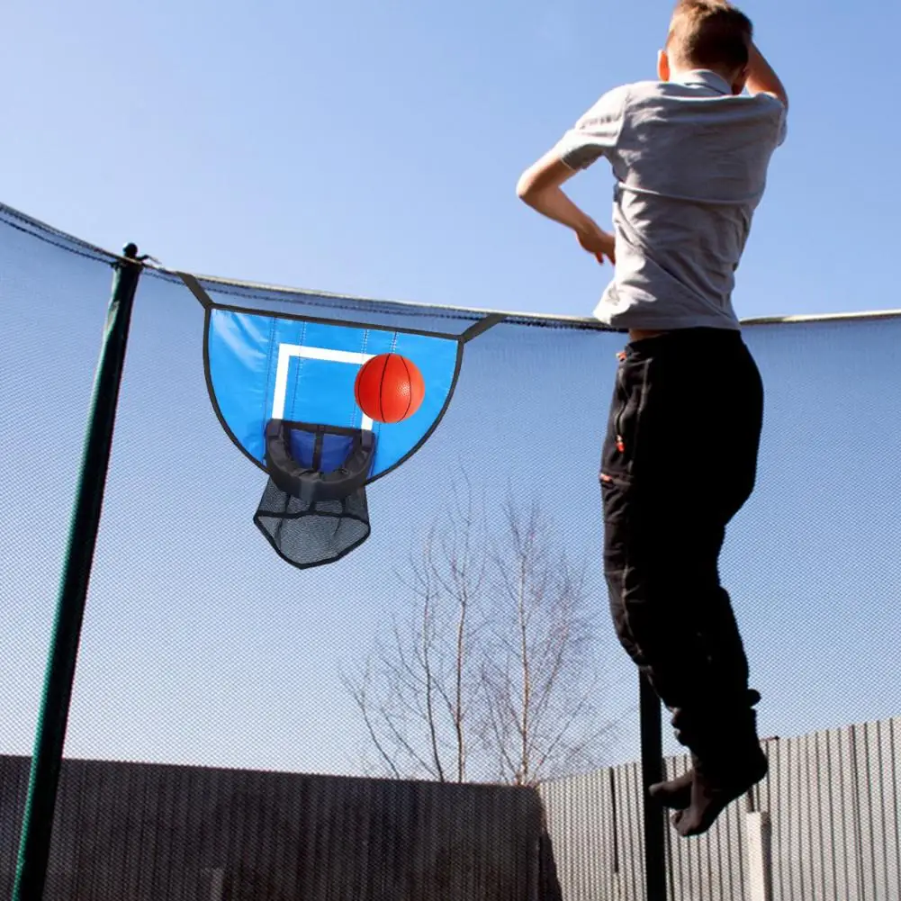 

Basketball Toy Premium Trampoline Basketball Hoop Kit Waterproof Easy Installation with Mini Ball Pump Fun Toy for All Ages