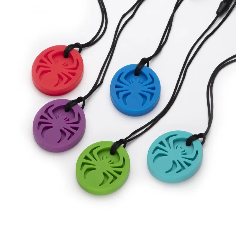 

Silicone Kids Chew Sensory Necklace Baby Oral Muscle Training Teether Autism Chidren Chewy Pendant ADHD Biting Therapy Tools