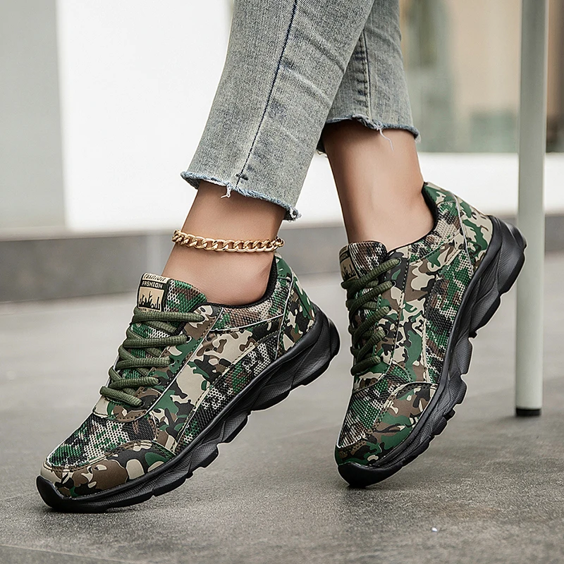 Female Camouflage Running Shoes Spring Autumn Women Athletic Fitness Jogging Sneakers Big Size 41 42 Sports Training Shoes