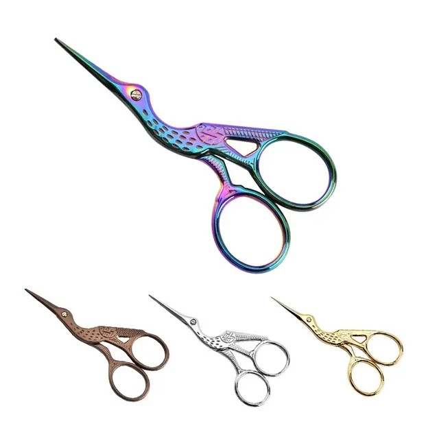 Embroidery Scissors Rainbow Stork Scissors Stainless Steel Small Craft Scissors Dressmaker Shears for Embroidery Sewing 1