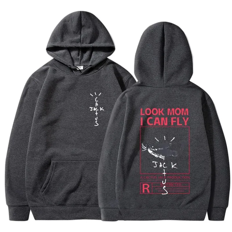 thumbnail image 1 of Sudadera con capucha estampada para hombre LOOK MOM I CAN FLY, ropa creativa con cuello redondo, sudadera de moda de gran tamaño, sudadera con capucha de cuello redondo para hombre, 1 of 5