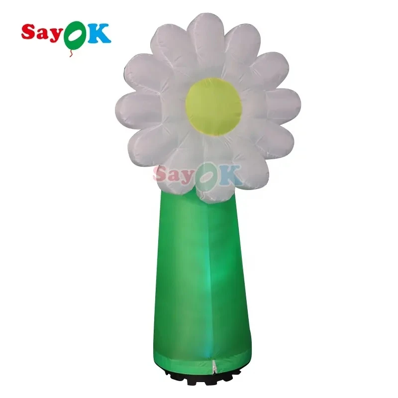 

Sayok 4mH Giant Inflatable Flower Ground Decoration Inflatable Flower Model with Air Blower for Show Events Bar Advertising
