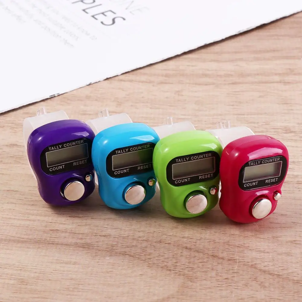 Mini Finger Ring Tally Counter Digital Electronic Knitting Row Counter Weave Tools Hand Held Stroke Counters Point Marker hand tally counter electronic counter