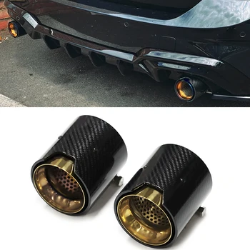BMW 3 Series G20 G21 Carbon Fibre M Performance Style Exhaust Muffler Tip Tailpipe Replacement 320i 320d 330i Rear Nozzle Single or Pair Silver or Black