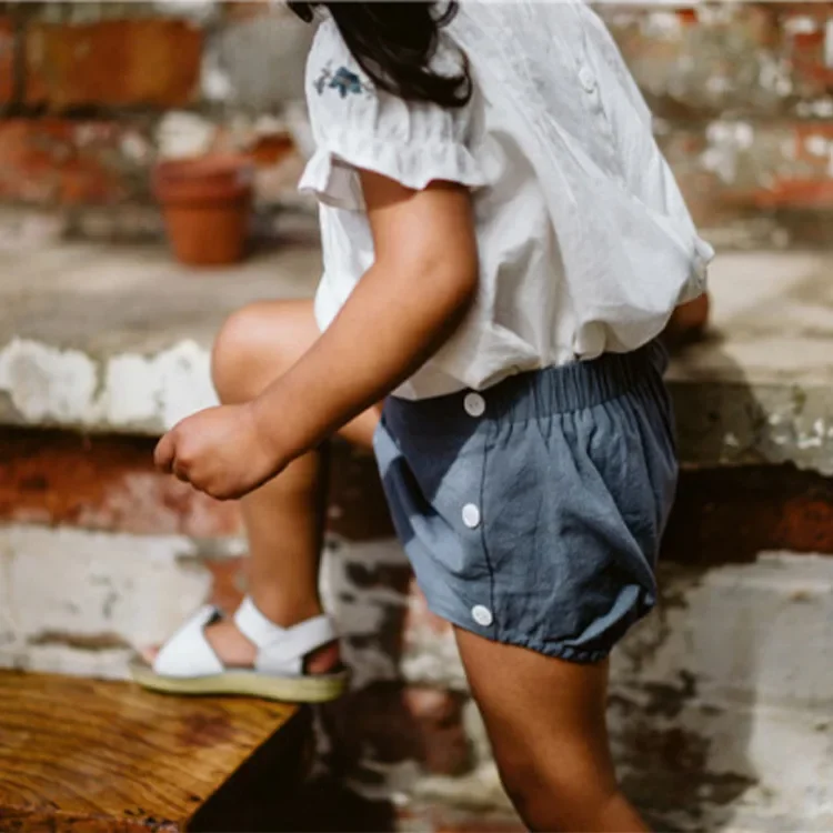Baby Girl Summer Toddler Girls Bloomers Cotton Linen Loose Fresh Style Shorts Ruffle Flower LCC