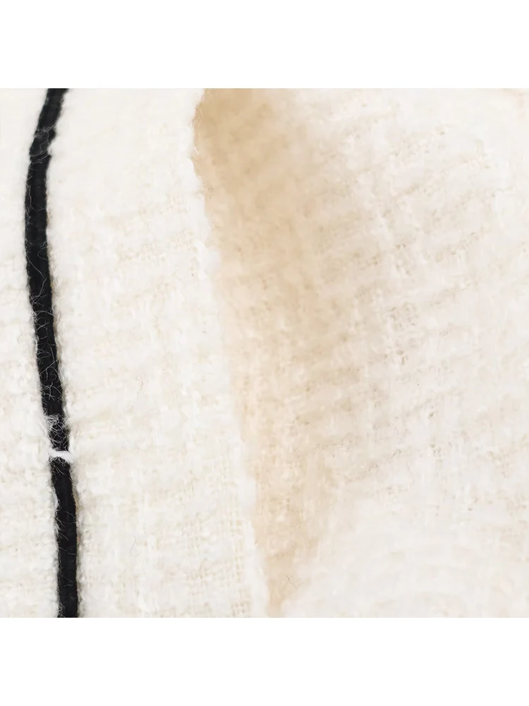 New Women's Casual Zipper Jacket Long Sleeve Stand Collar Contrast Color Fashion Short Jacket With Pocket Autumn Streetwear Lady