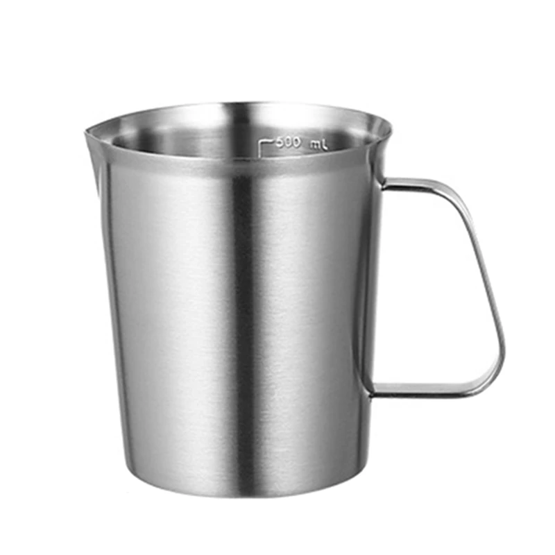 

Мерная чашка из нержавеющей стали с маркировкой и ручкой, практичный кухонный мерный контейнер