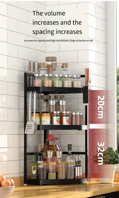 Kitchen Storage Shelves Metal Storage Spice Rack Organizer Corner