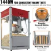 Commercial Popcorn Machine, 12 Oz Kettle, 1440 W Countertop Popcorn Maker for 80 Cups per Batch, Theater Style Popper with 4