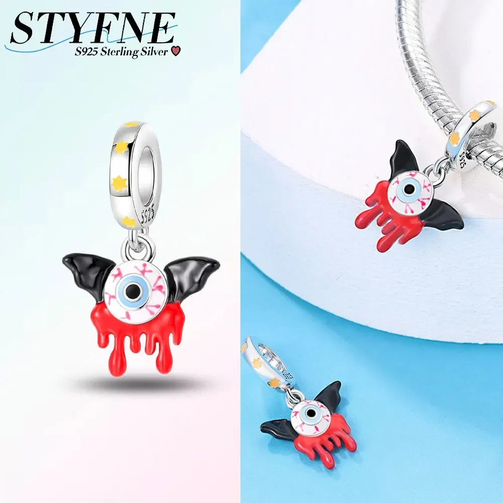 Halloween Ghost Skeleton Charm - 925 Sterling Silver Skull Bead For Bracelets