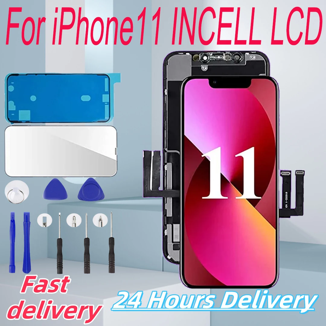 아이폰 11 용 incell LCD 디스플레이 스크린, 3D 터치 디지타이저 어셈블..