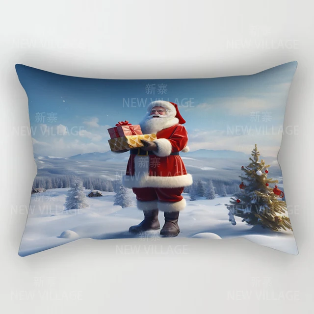 Juste de coussin décorative pour la maison, décor de salon, chambre à coucher, lit, joyeux Noël, hiver, 48x74 cm, 30x50cm, 40x60cm, 50x70cm 6