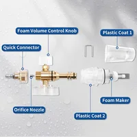 1L Transparent Foam Cannon Kit – 360° Rotating Adjustable Nozzle M22/1/4 Quick Connect Spare Orifice Nozzle for Pressure Washer 2