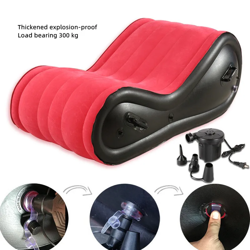 Inflatable Multi-function Sex Sofa Flocking Furniture Bed Chair Foldable Portable Lovers Pose Stimulating Sex Toys