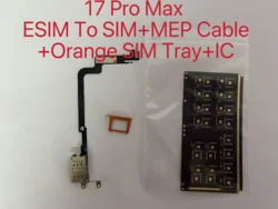 Enhanced eSIM to SIM Card Flex Cable with Integrated MEP Cable and SIM Tray (With Orange Sim Tray)