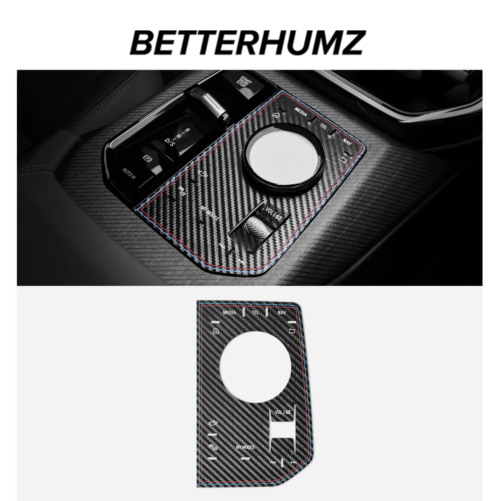 베터험즈 알칸타라 소재 BMW X3 G45 G48 2025- 센터 콘솔 기어 시프터 트림 스티커 자동차 인테리어 튜닝 액세서리