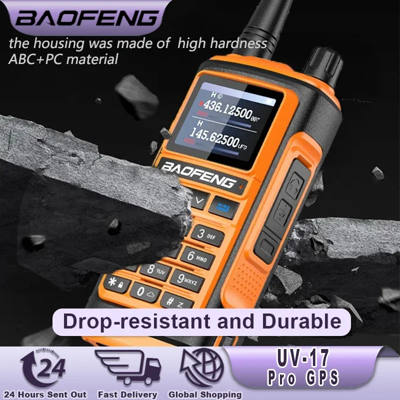 Baofeng UV-17 Pro GPS Walkie Talkie 108-130MHz Air Band VHF UHF 200-260MHz 350-355MHz FM Radio Six Bands Freq Copy Waterproof 5