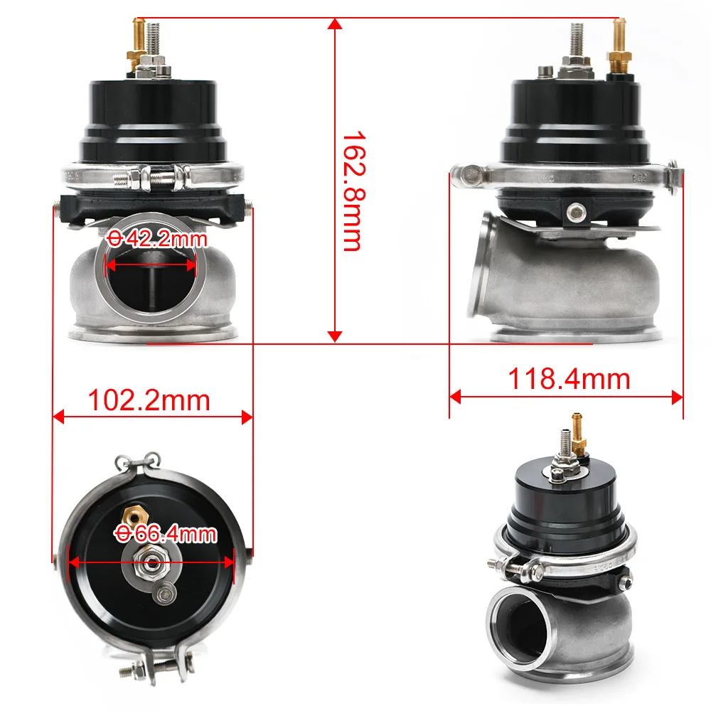 60mm Wastegate Turbo External Kit V-band Flange Clamp Universal Turbo External Waste Gate For Manifold 5891BK