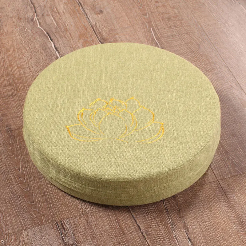 1PC Meditate Meditation PEP Hard Texture Linen Round Backrest Pillow Cushion Washable Yoga Floor Mat 40x6cm 